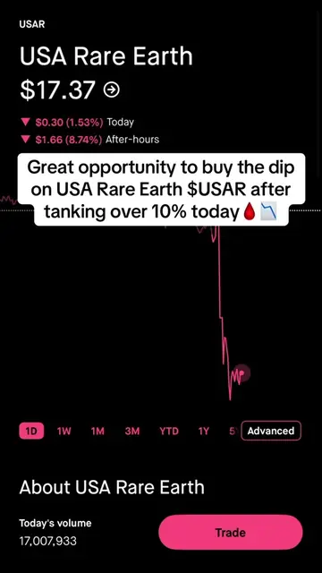 Who else is buying the dip on USA Rare Earth $USAR #stockmarket #usar #magnet #m