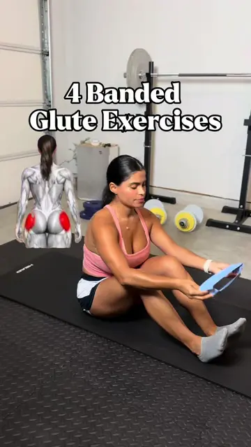 4 Banded Glute Exercises 🍑🔥 15–20 reps each exercise 3 rounds total 30–45 sec 