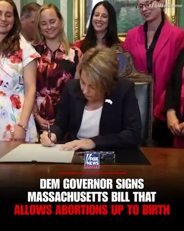 A blue state just legalized abortion up until birth. Surrounded by applauding wo