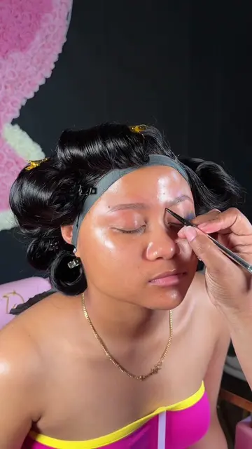 My first time doing makeup on a client😍🎀💄 Do you think I should add “SOFT GLA