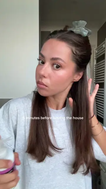 quick hair touch up in the morning #hairtok #hotbrush #blowout #hairtutorials #h