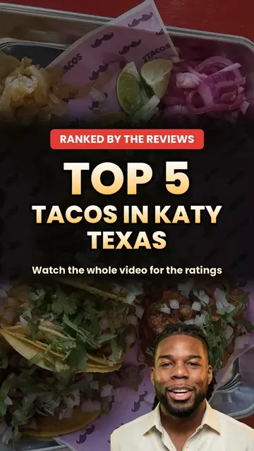 Top 5 taco spots in Katy, TX ranked by real Google reviews. Number one is a 4.9 