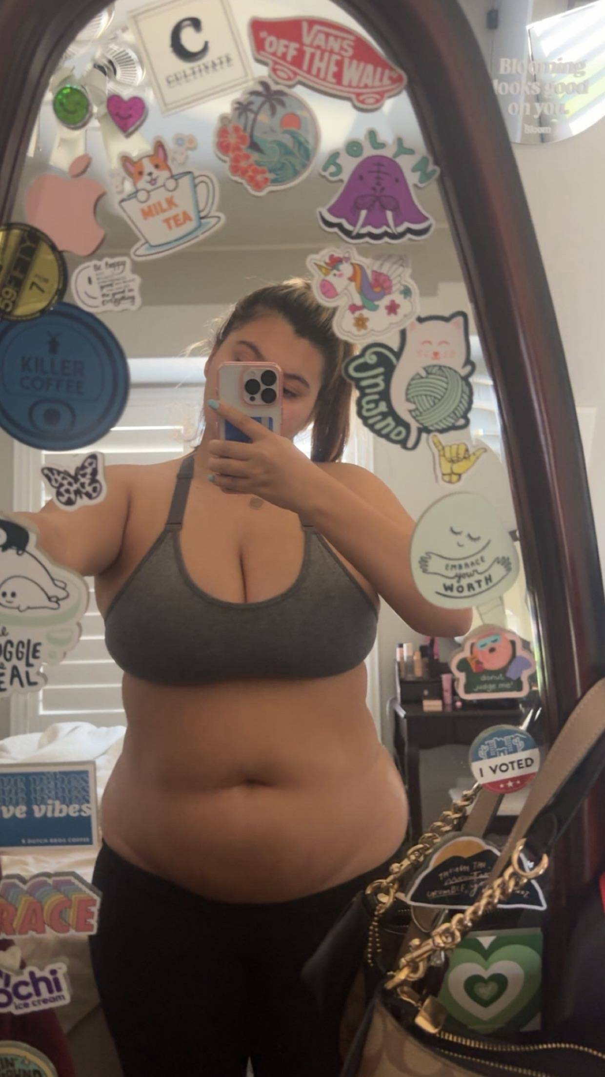 still a work in progress but working my core has come a long way🤭 #pcosweightlo