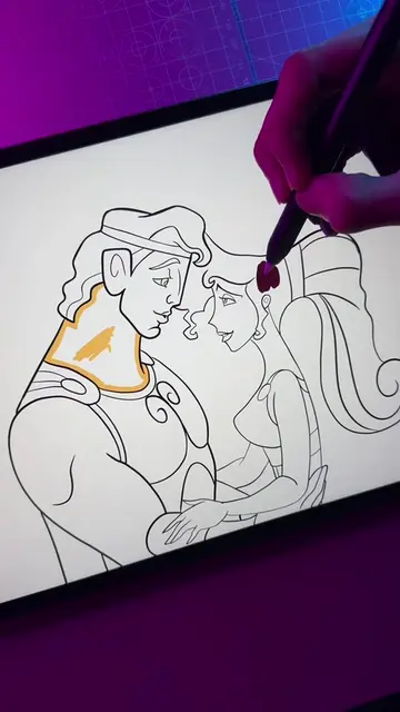 ArtWorkout app…does anyone know what hey boyfriend wrote me? #disney #hercules #