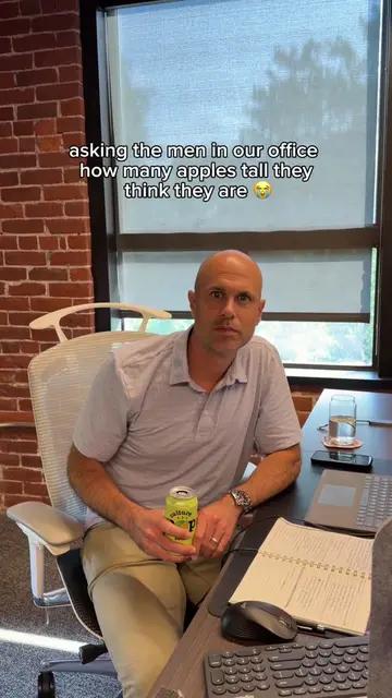 how many 🍎 tall the men in our office think they are 😭🤣 #culturepopsoda #offi