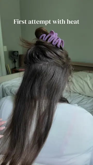 1st heat attempt #asmr #hair #tingles #satisfying #asmrsatifying 