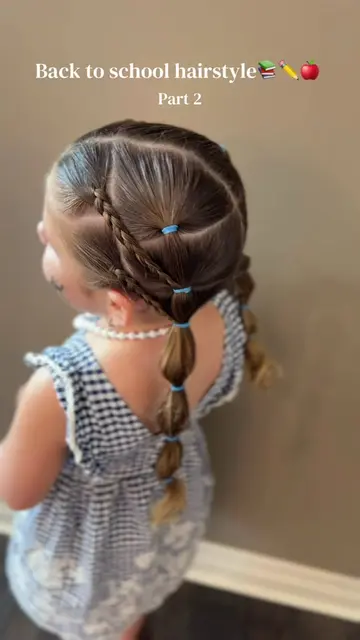 Back to school hairstyle - Part 2📚✏️🍎 A fun way to spruce up bubble braids  🫧