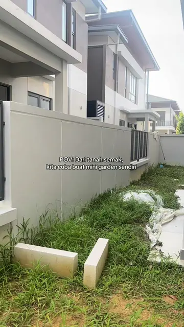 Dari kawasan yang semak, slowly kita transform jadi mini garden sendiri. Penat m