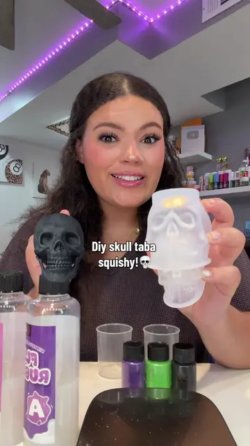diy skull taba squishy!!💀 i hope this works out🙏 #diysquishy #diytabasquishy #