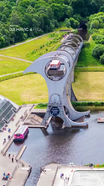 The Falkirk Wheel — the only rotating boat lift in the world, connecting two can