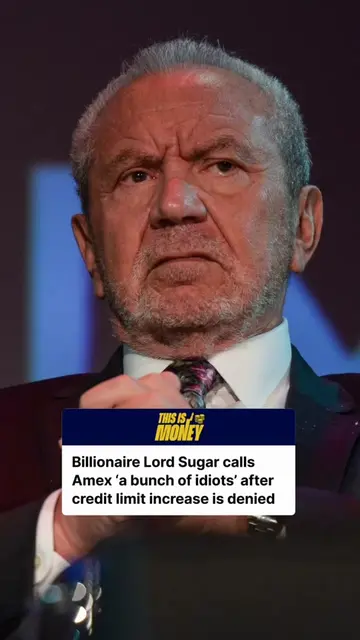 Billionaire Lord Sugar denied Amex credit limit increase 💳😳 Lord Alan Sugar ha