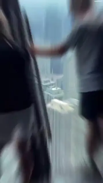 Would you survive this terrifying 1,000ft glass tilt challenge? 😱🏙️#Tilt360 #C