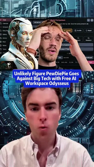 Unlikely Figure PewDiePie Goes Against Big Tech with Free AI Workspace Odysseus 
