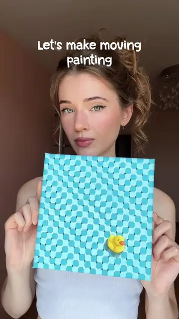Let’s make moving painting🌊🐥 • Paint a basic checkerboard grid using two monoc
