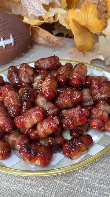 Sharing this recipe again because these bacon wrapped smokies are ALWAYS a crowd