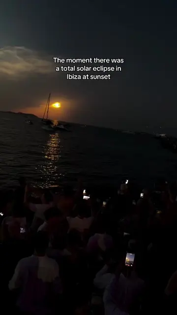 Ibiza had a rare total solar eclipse at sunset today, the island’s first since 1