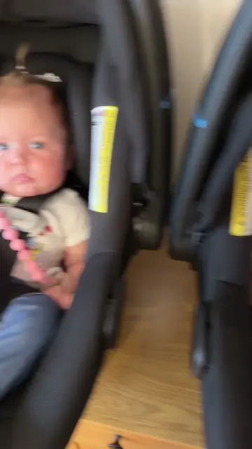 Had to have a pep talk with my twin babies before our car ride. #twinmom #babies