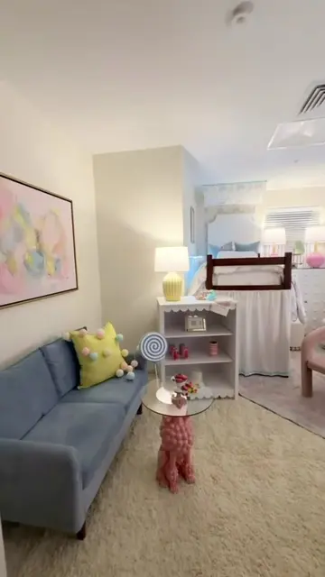 Welcome to our Cotton Candy Wonderland at Ole Miss! 🍭🩷✨ The sweetest room for 