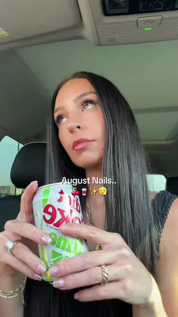 August nails loading…. 🍒🥤✨😮‍💨 Love me some cherry chrome nails 😍 #nailinspo