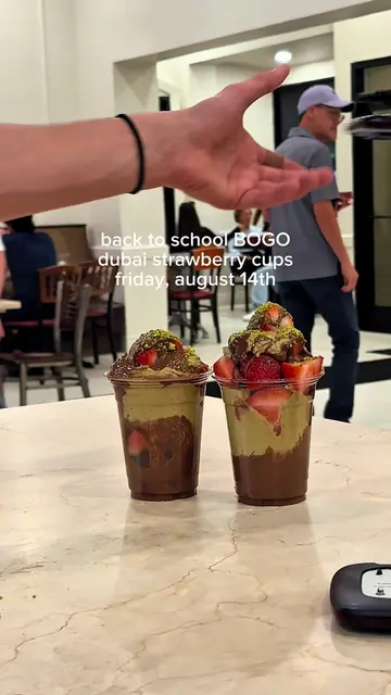 THIS FRIDAY ONLY enjoy buy one get one FREE Dubai Strawberry cups to kick off th