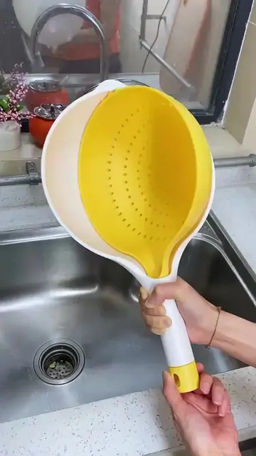 🛒 Post 72 🛍 🍋✨ Kitchen ka smart helper! Double-layer rotating colander & stra