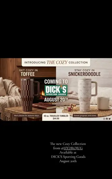 These Cozy Collection @HYDROJUG will be available from @DICK'S Sporting Goods on