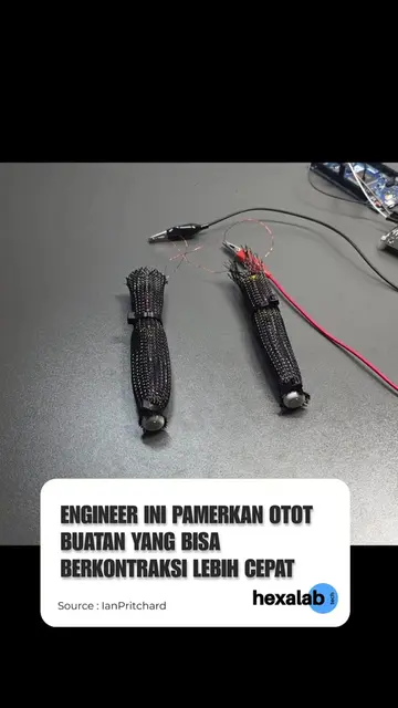 Seorang engineer di bidang robotika memamerkan kemajuan terbaru dari otot buatan