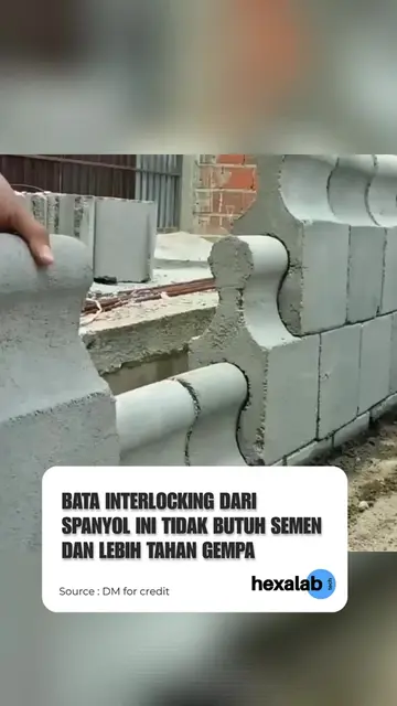 Arsitek asal Spanyol mengembangkan jenis bata beton unik yang bisa saling mengun
