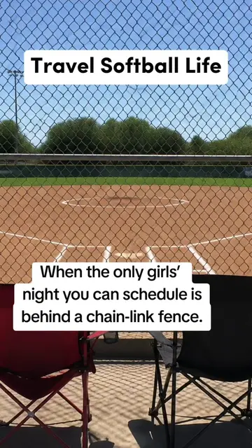 At this point, the softball field IS our social life. 😂🥎 Folding chairs, snack