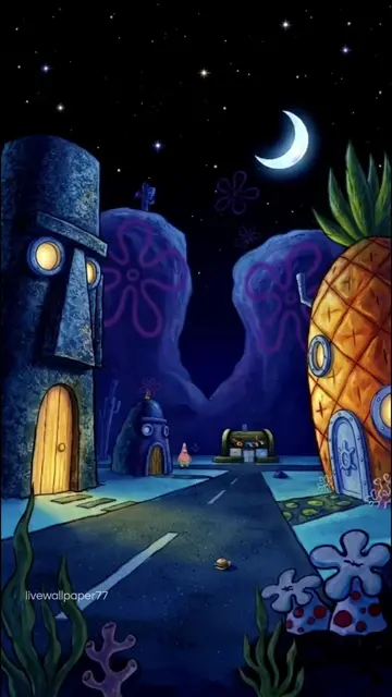 Good Night SpongeBob 💤😴 | tap Wallpics for live wallpaper like this  #spongebo