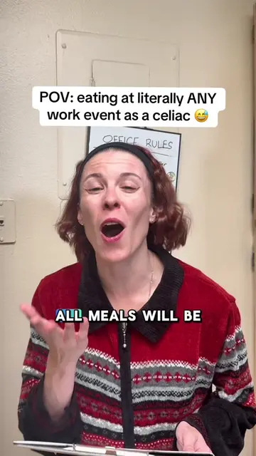 Work events for most workers = 😍 FREE FOOD.  Work meals for celiacs = 🫣🫣 Beca