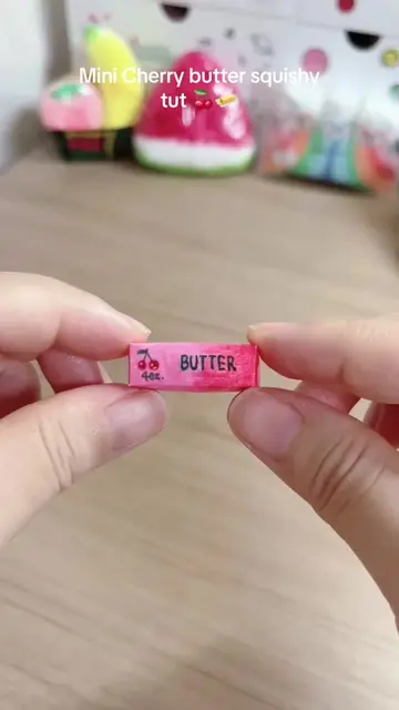DIY Mini Cherry Butter Squishy 🍒🧈 #diysquishy #papercraft #cherrybuttersquishy