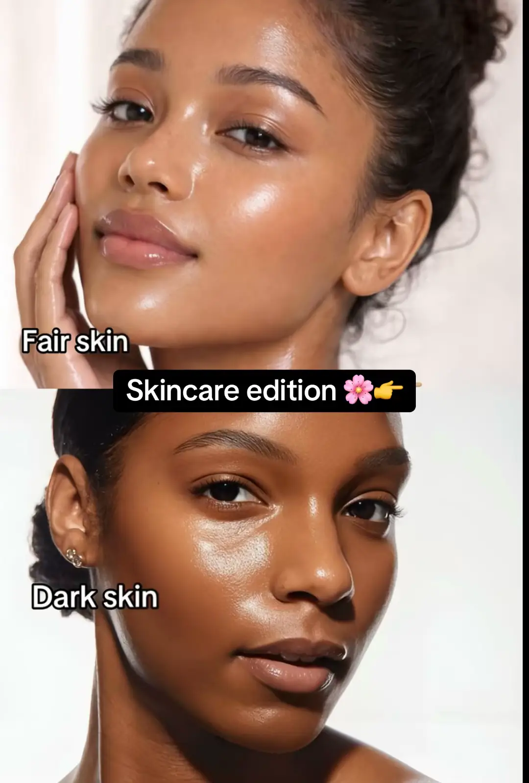 Light skin skincare vs dark skin skincare tips 💥🫢❤️‍🔥 #lightskinvsdarkskin #s