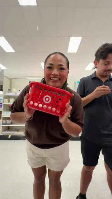 Target mini basket challenge with a twist 😂  #targetfinds #targetchallenge #cou