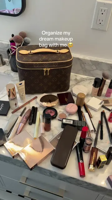 From my Pinterest board to my bathroom counter!!  #makeupbag #vanitycase #makeup