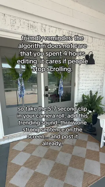 Stop overthinking and put a 5-7 second video up with trending audio and a value 