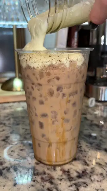 A clsssic brown sugar shaken espresso with banana cold foam 100/10🔥 #brownsugar