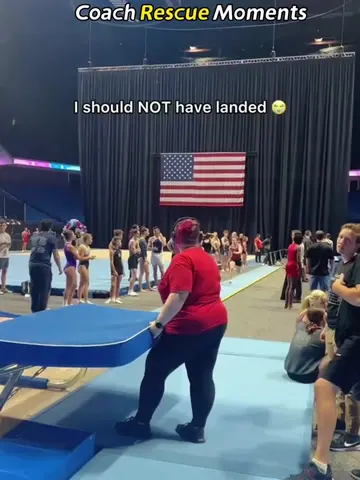 Gymnast spotters have insane lightning reflexes 🤸#GymnastSpotter #SpotterSave #