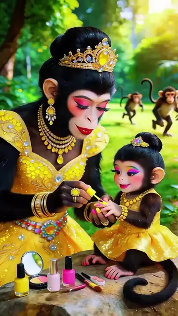 Baby Monkey’s First Nail Polish! 💅🐒💛#tiktokgrowthchallenge #for #viralvideo #