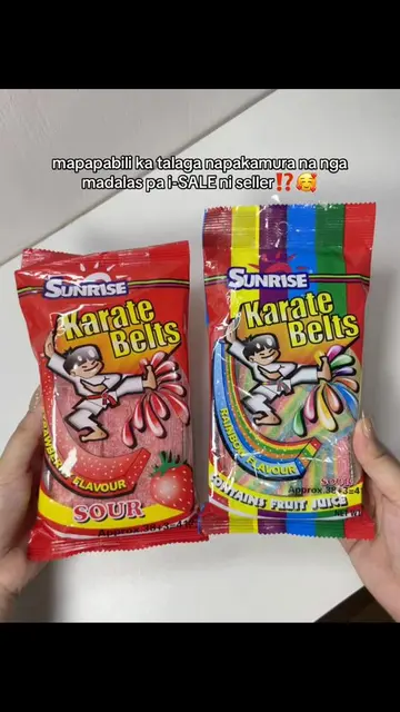 Karate Sour Belts 🥰#tiktoksnacks #sourcandy #sourbelts #foodtiktok #creatorsear