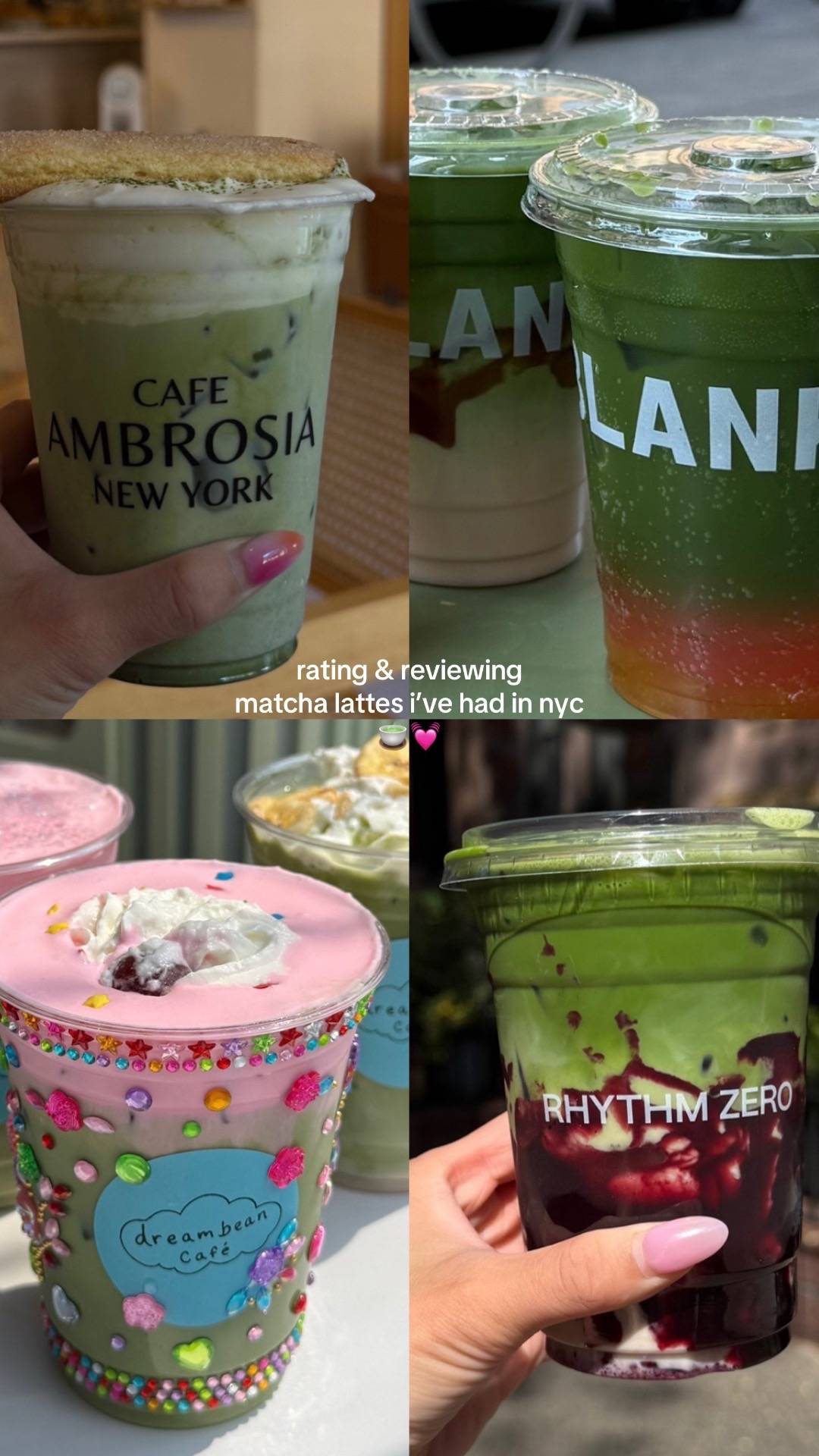 rating all the matcha lattes i’ve had in nyc recently!💓 i am a self proclaimed 