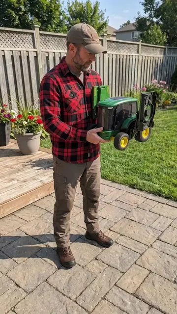 We tried out a mini robotic tractor lawn mower! 😱🙌 It's hard work by somebody 