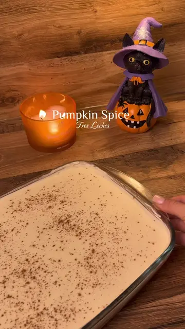 Pumpkin bread is cute… but have you tried Pumpkin Tres Leches? 👀🎃”  Cake batte