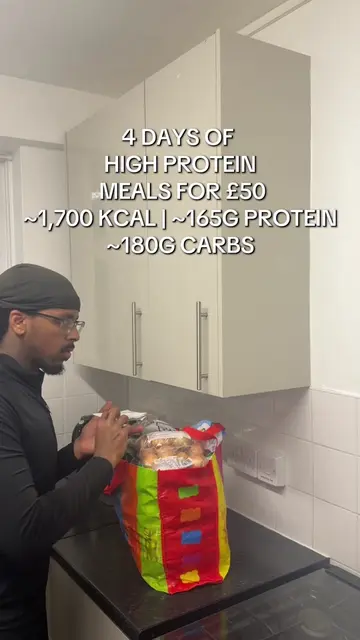 4 days of high protein meal prep for fat loss & building muscle 💪🏽 ~1,700 calo