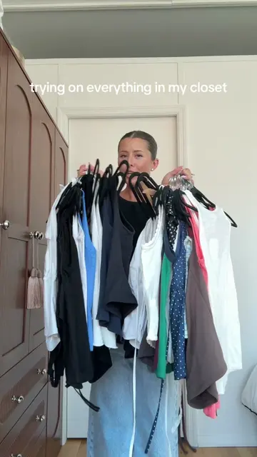 Trying on everything in my wardrobe: tank tops ⭐️ #tanktop #closetcleanout #tryi
