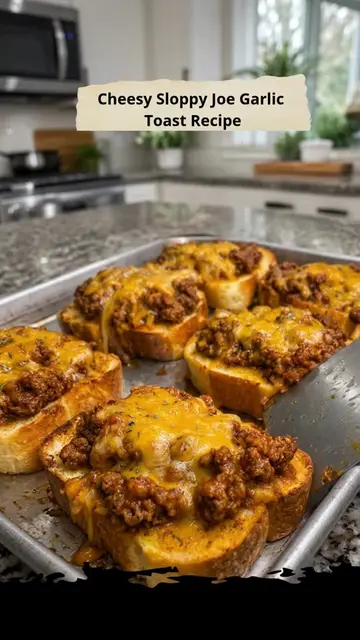 Cheesy Sloppy Joe Garlic Toast Enjoy the flavors of garlic bread combined with s