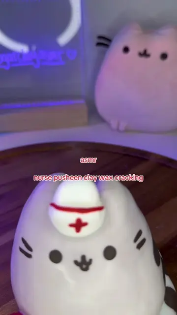 love you nurse pusheen 💗 is this funny or sad 😭😂 #asmr #claycracking #waxcrac