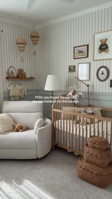 nursery organization, but make it aesthetic 🧸🤍 @BEBE BASK®️ #nursery #nurseryd
