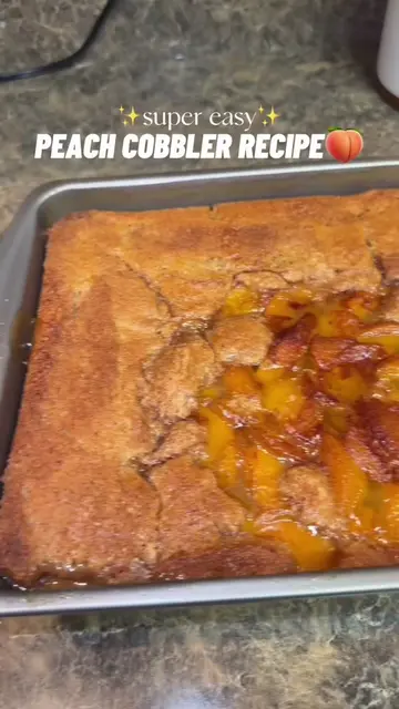 super EASY and quick peach cobbler recipe🍑 you won’t regret making it😋 ingredi