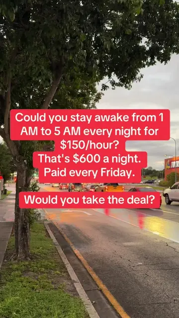 Hypothetical job offer: 1 AM to 5 AM every night for $150 an hour. That works ou